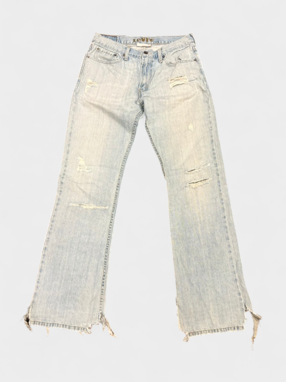 VTG 2007 Levi's 527 Thrashed Light Wash Bootcut Flared Jeans 30x33